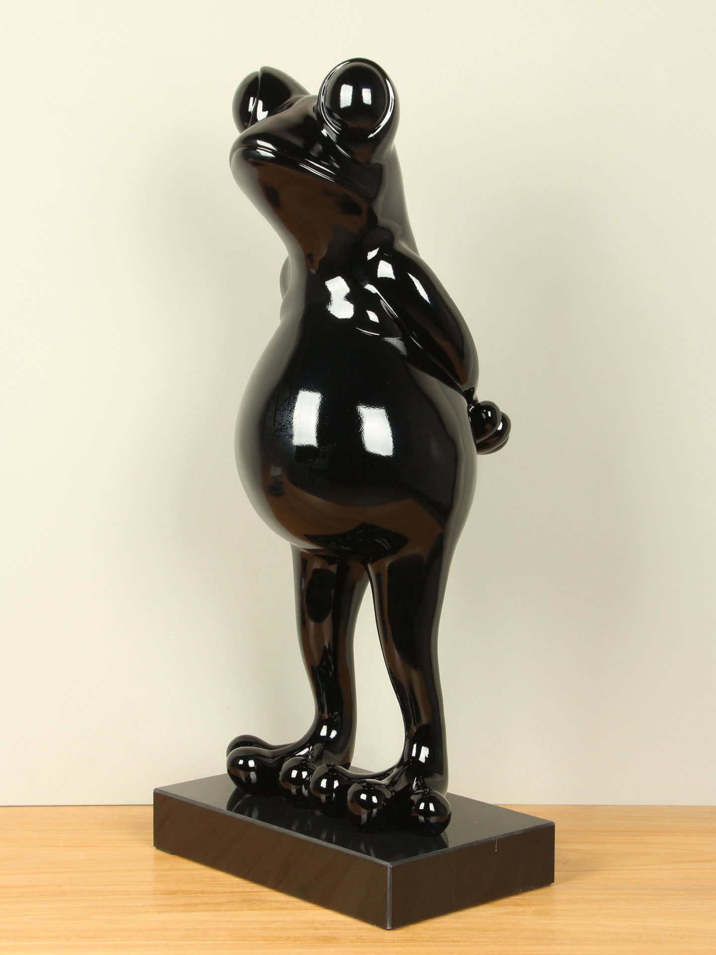 Beeld voor binnen - Zwart - Kunsthars - Kikker - 68x30x30 cm - Afbeelding 2
