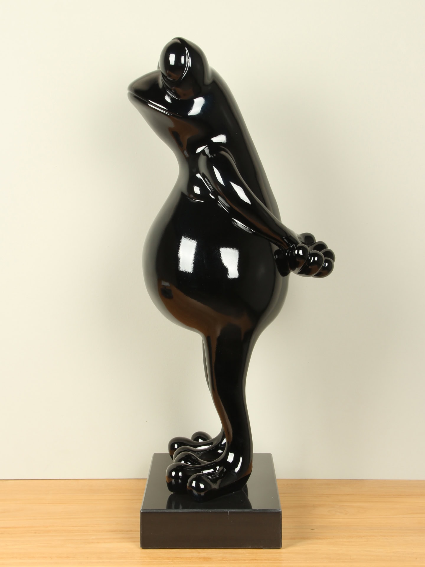 Beeld voor binnen - Zwart - Kunsthars - Kikker - 68x30x30 cm - Afbeelding 3