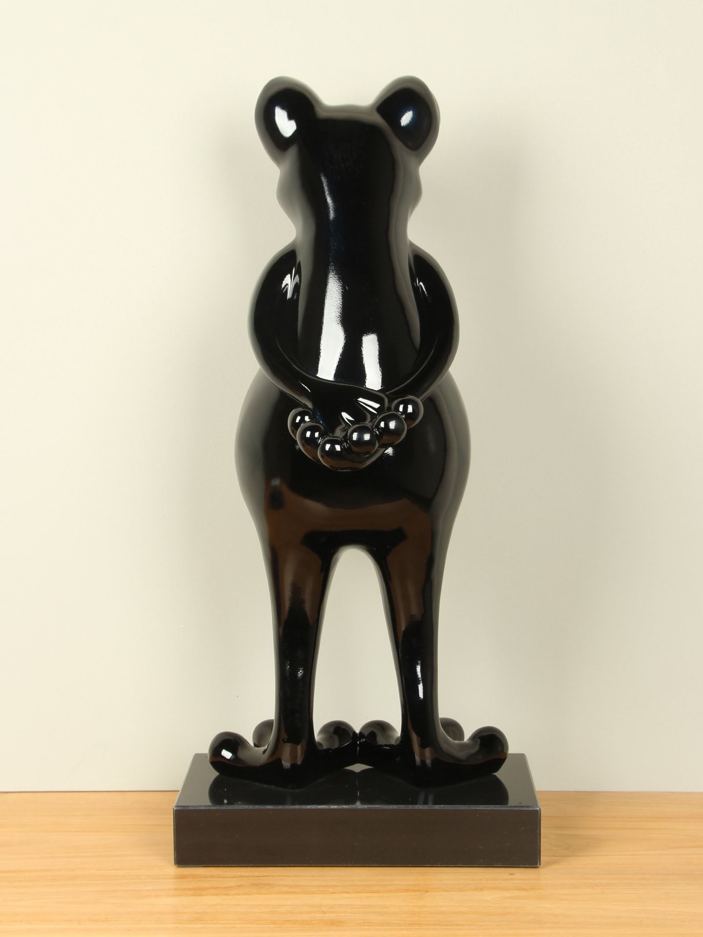 Beeld voor binnen - Zwart - Kunsthars - Kikker - 68x30x30 cm - Afbeelding 4