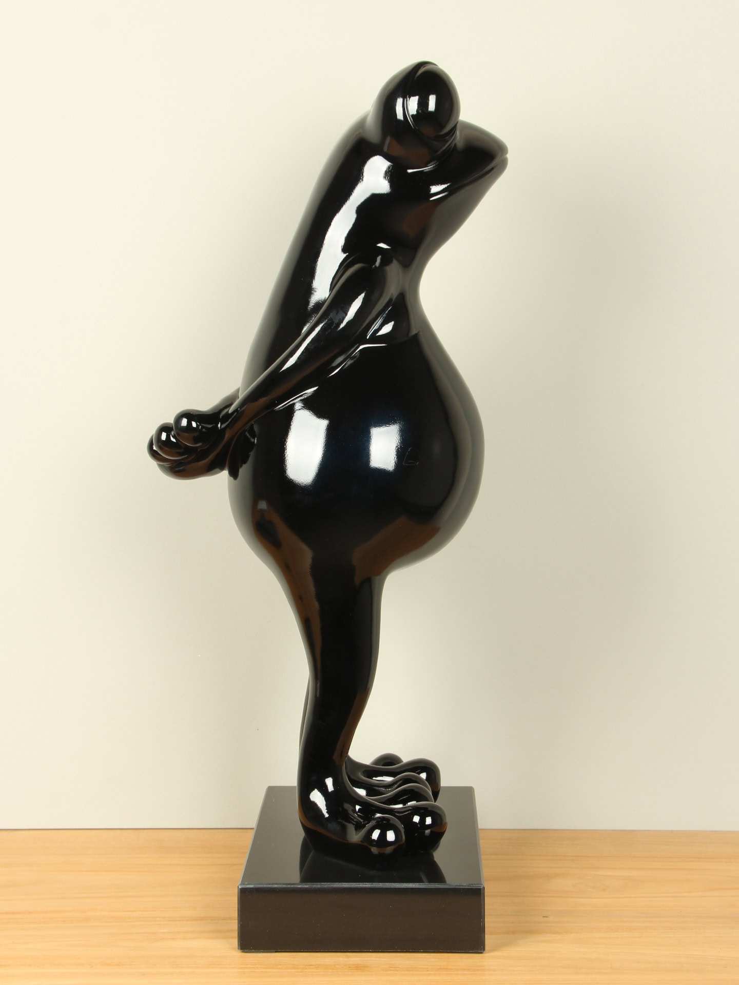 Beeld voor binnen - Zwart - Kunsthars - Kikker - 68x30x30 cm - Afbeelding 5