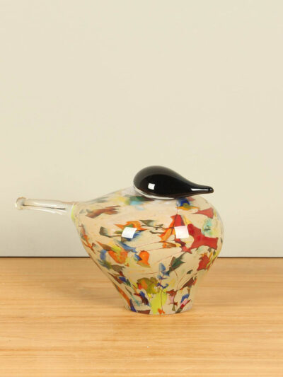 Glaskunst – Multicolor – Glas – Vogeltje Linea uit glas 16 cm – 16x24x13 cm