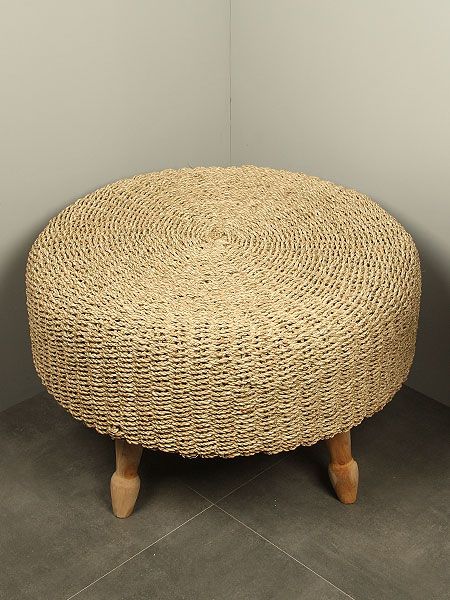Houtdecoratie - Lichtbruin - Teak hout - Coffee table naturel, diameter 80 cm