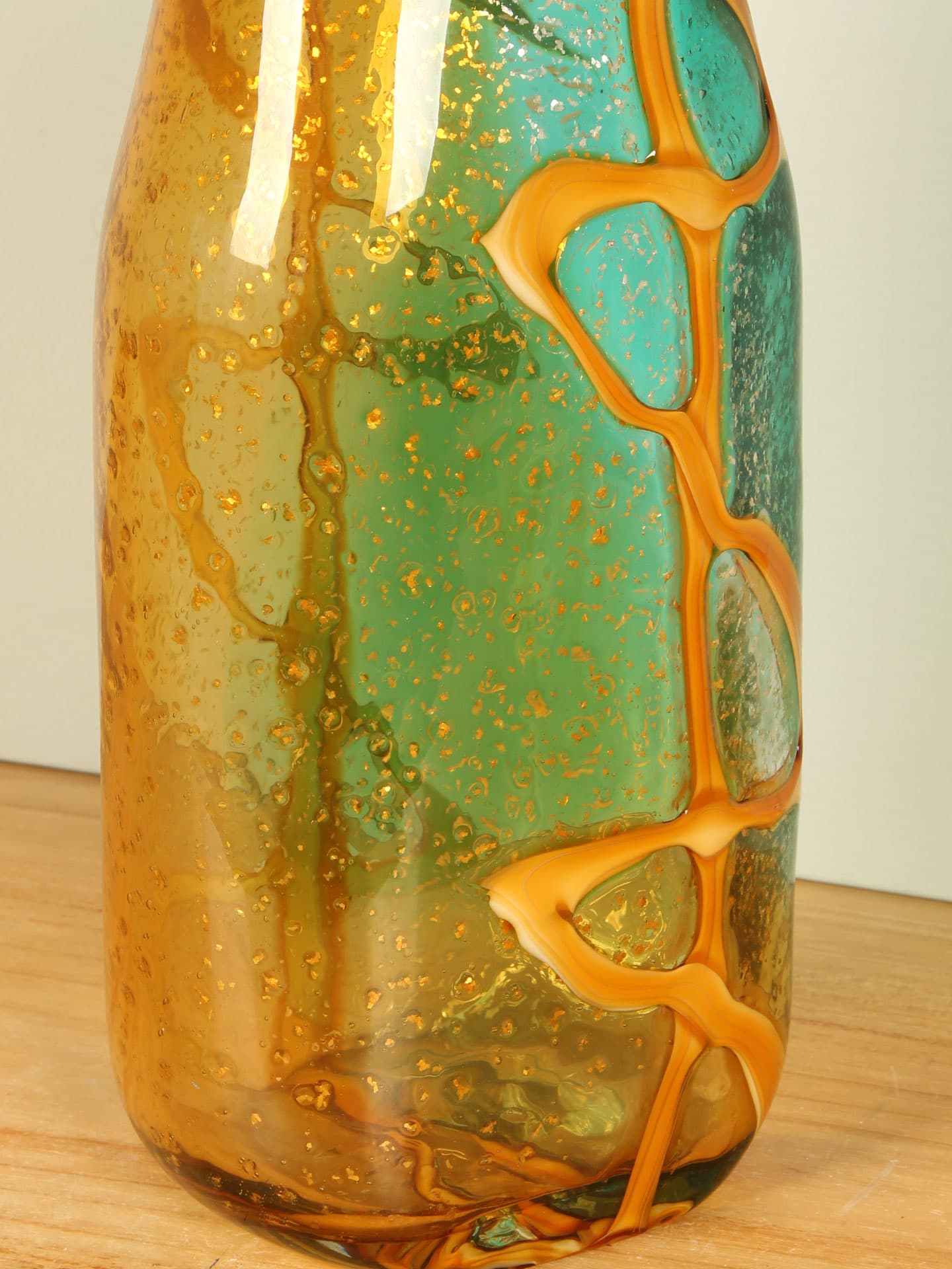 Vaas - Oker - Glas - Oker/aqua - 32x14x9 cm - Afbeelding 5