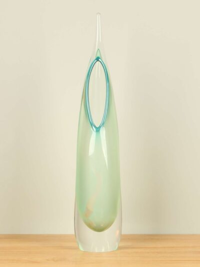 Vaas – Groen – Glas – Feather zeegroen, 60 cm