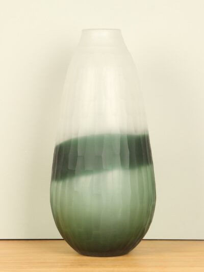 Vaas – Mat groen – Glas – Glasvaas – 38x17x17 cm