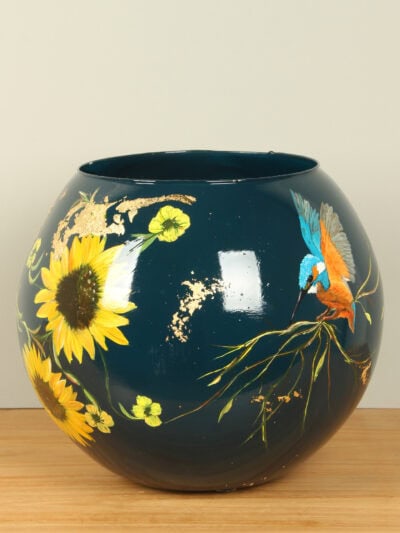 Vaas – Multicolor – Glas – Unieke handgeschilderde vaas