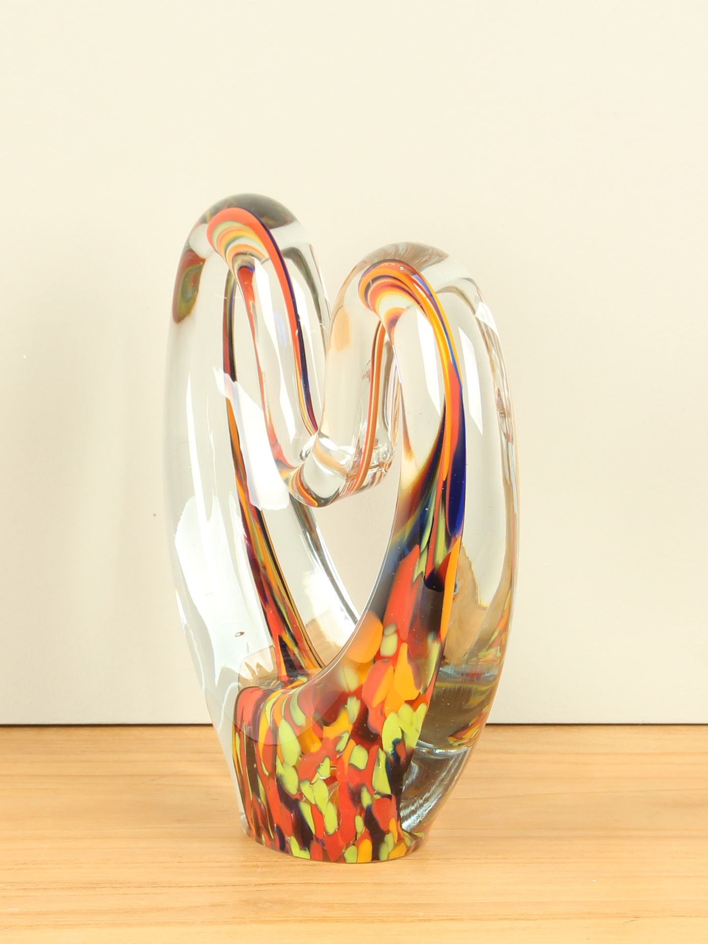 Glassculptuur - Multicolor - Glas - Heart Yellow - 24x23x7 cm - Afbeelding 2