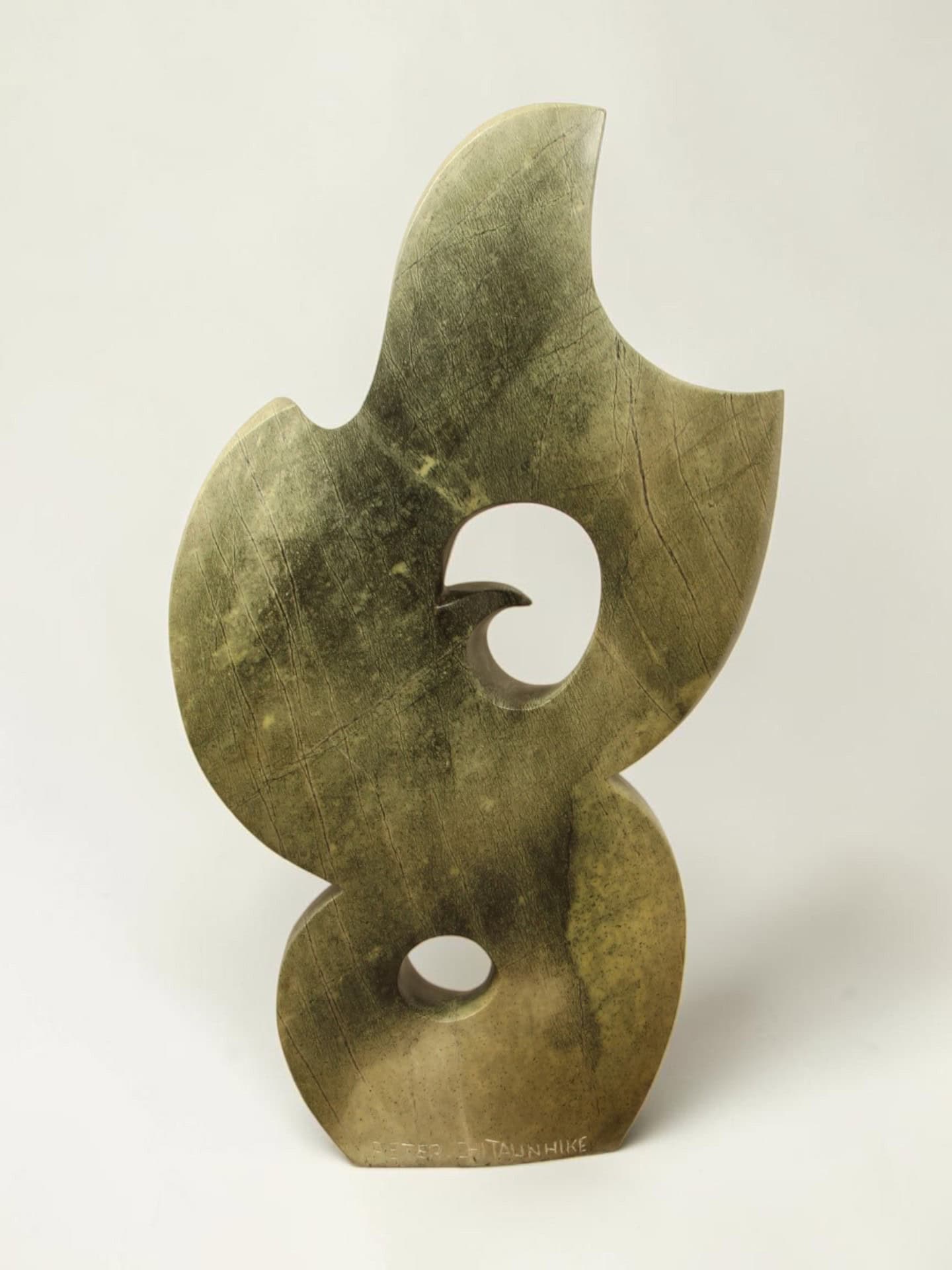 Tuinbeeld - Cheetah jade - Groen - Natuursteen - Bird - 62x36x11 cm - Afbeelding 3
