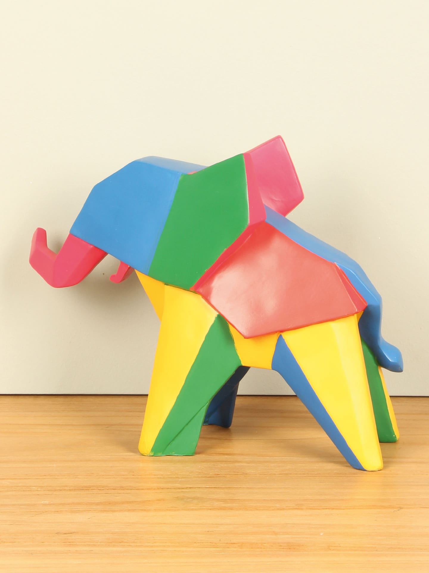 Beeld voor binnen - Multicolor - Polyresin - Olifant geometrisch - 21x29x10 cm - Afbeelding 3