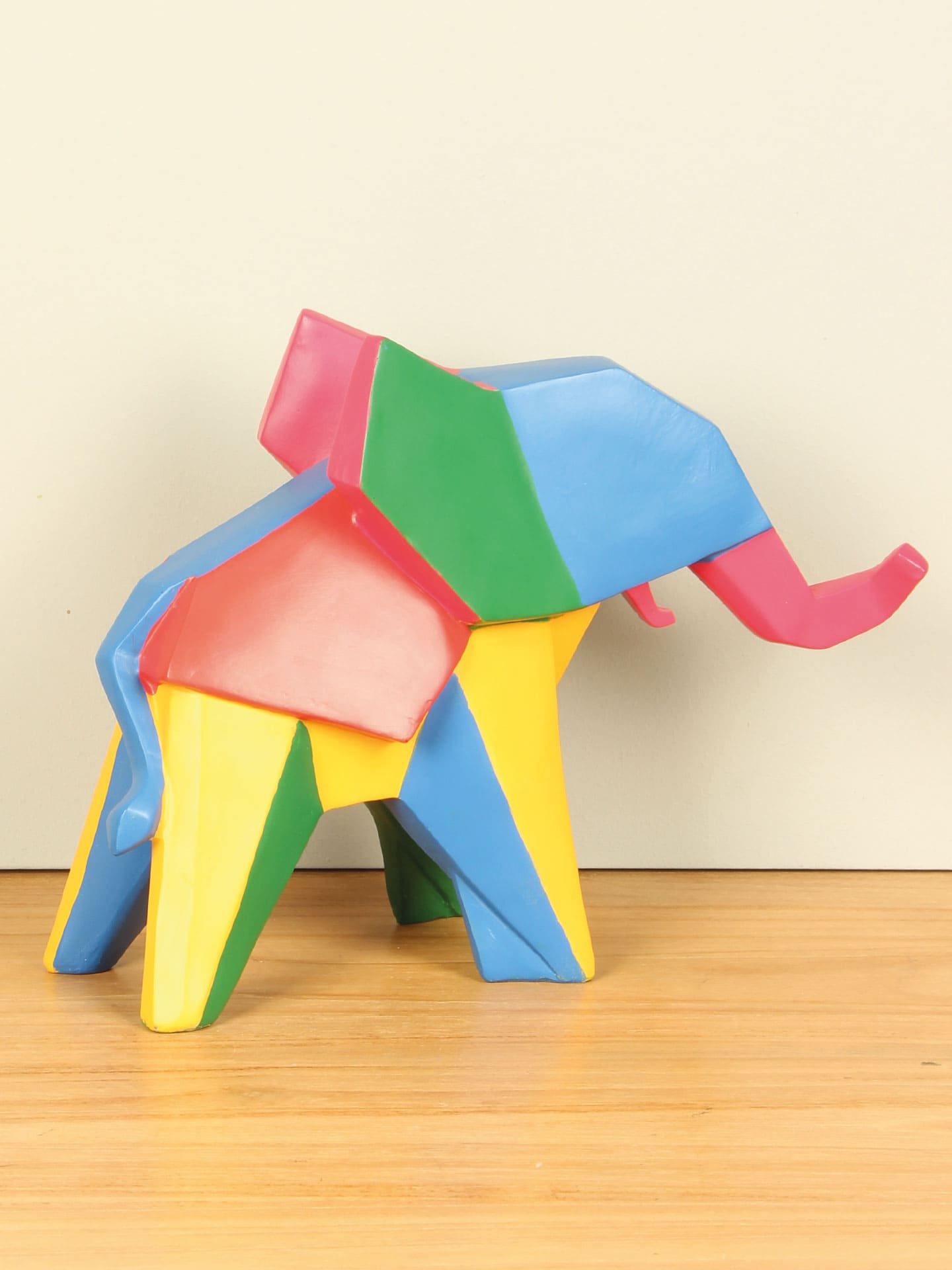 Beeld voor binnen - Multicolor - Polyresin - Olifant geometrisch - 21x29x10 cm - Afbeelding 4