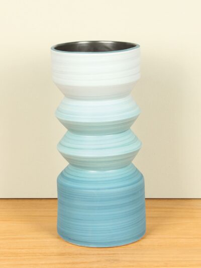 Vaas – Blauw – Keramiek – Blauw/wit – 26x12x12 cm