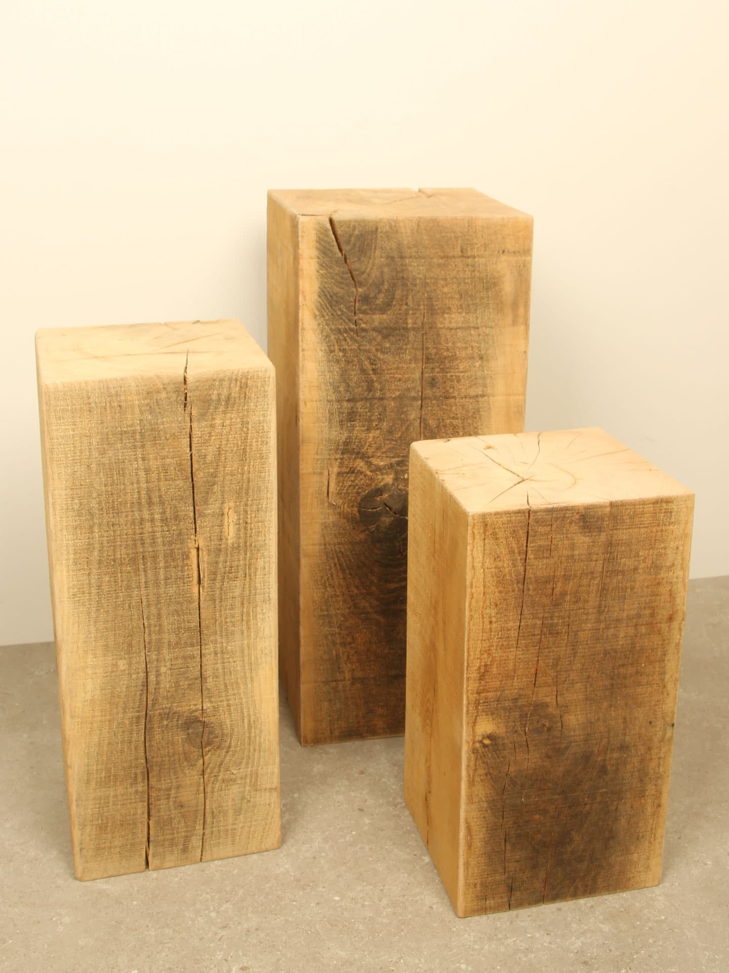 Sokkel / Zuil - Eikenhout - Ruw - 40x20x20 cm