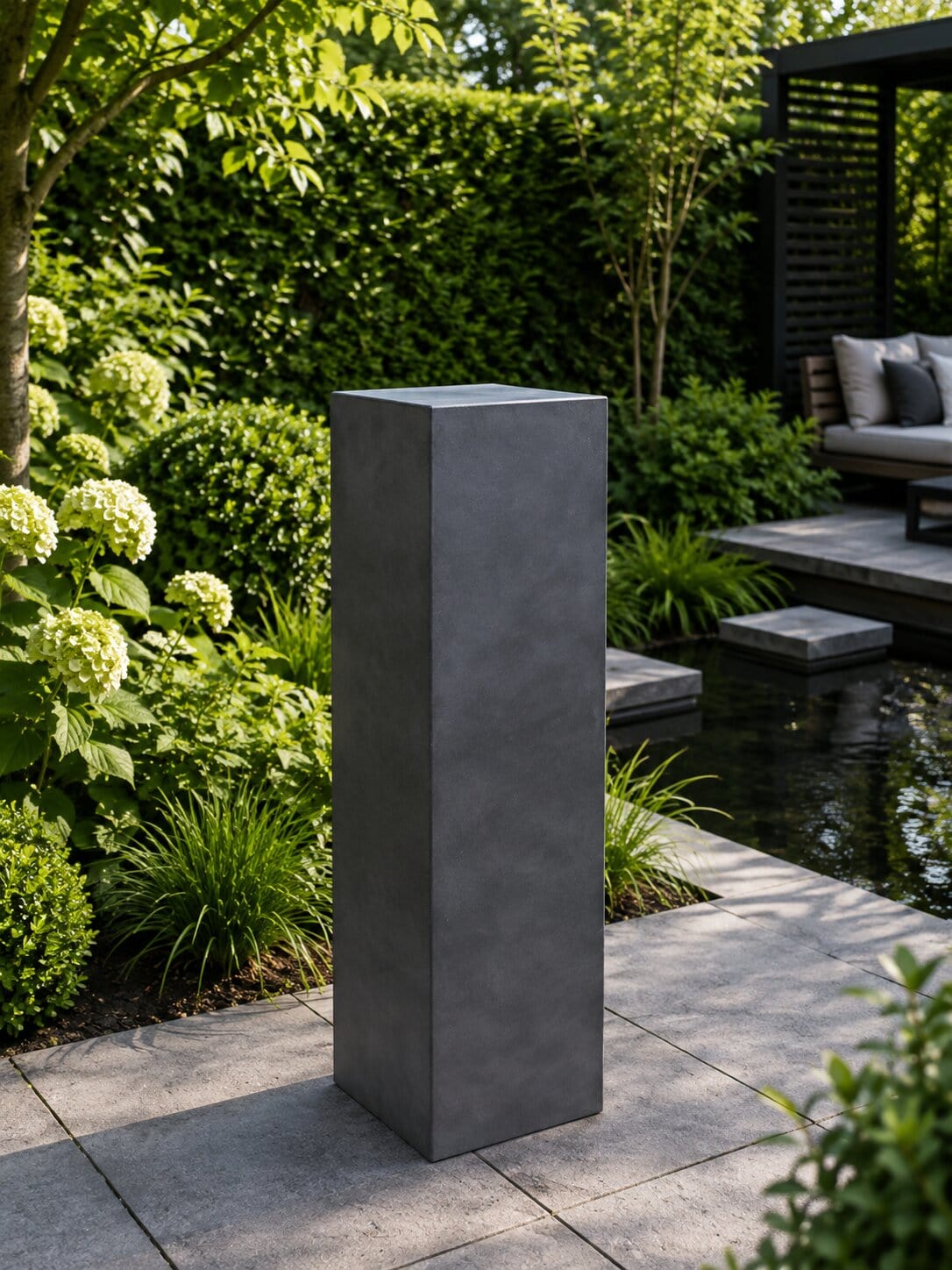 Sokkel / Zuil - Antraciet - Light Cement - 100x32x32 cm