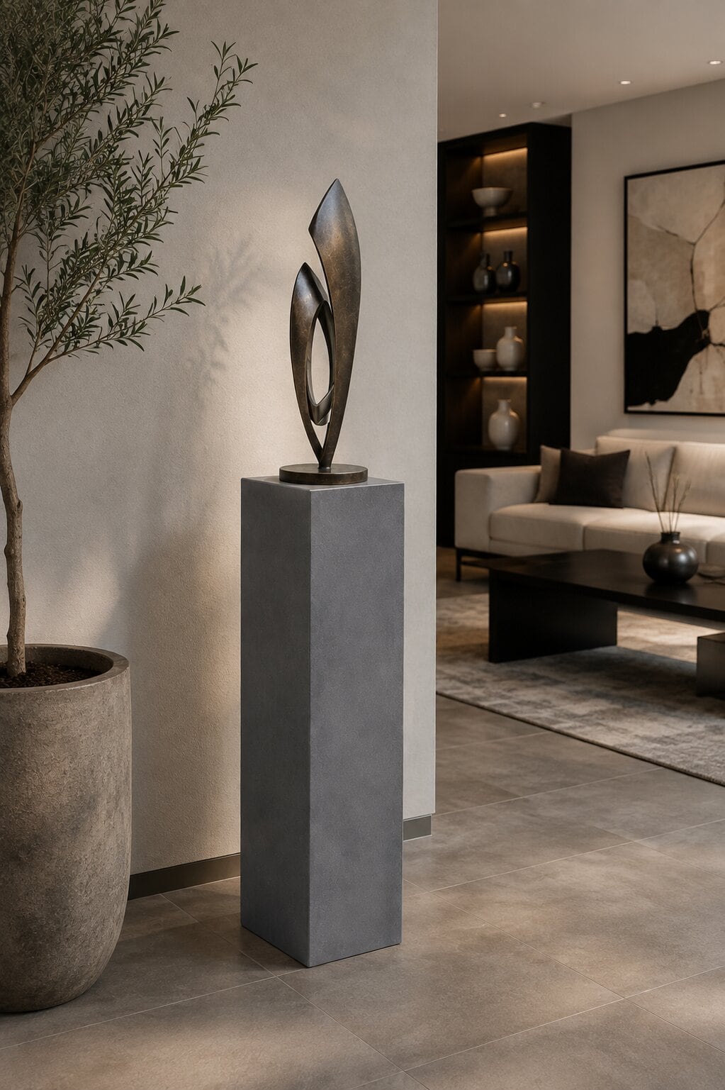 Sokkel / Zuil - Antraciet - Light Cement - 90x26x26 cm - Afbeelding 3