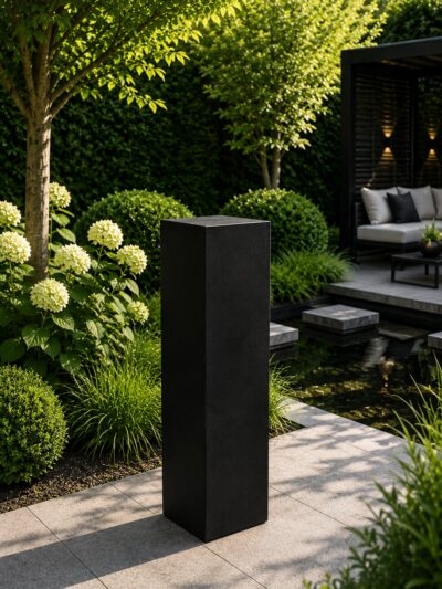 Sokkel / Zuil – Zwart – Light Cement – 100x32x32 cm