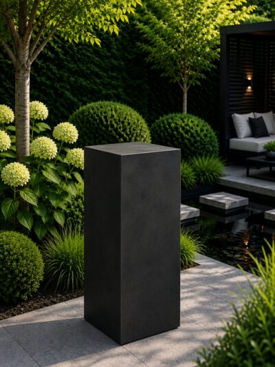 Sokkel / Zuil – Zwart – Light Cement – 100x40x40 cm