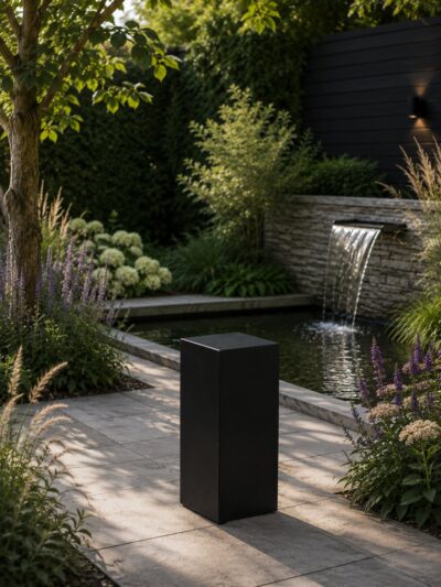 Sokkel / Zuil – Zwart – Light Cement – 40x20x20 cm