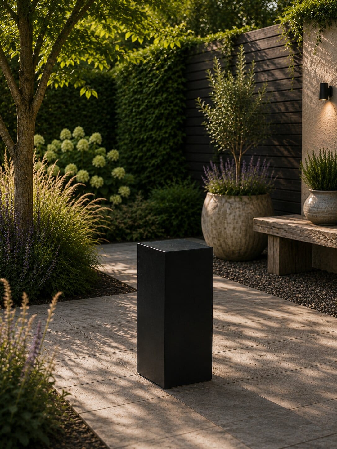 Sokkel / Zuil - Zwart - Light Cement - 40x20x20 cm - Afbeelding 2