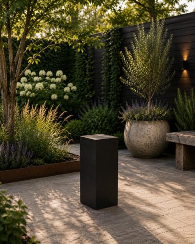 Sokkel / Zuil – Zwart – Light Cement – 50x20x20 cm