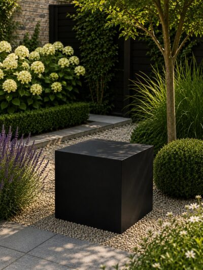 Sokkel / Zuil – Zwart – Light Cement – 50x50x50 cm