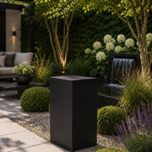Sokkel / Zuil - Zwart - Light Cement - 60x30x30 cm