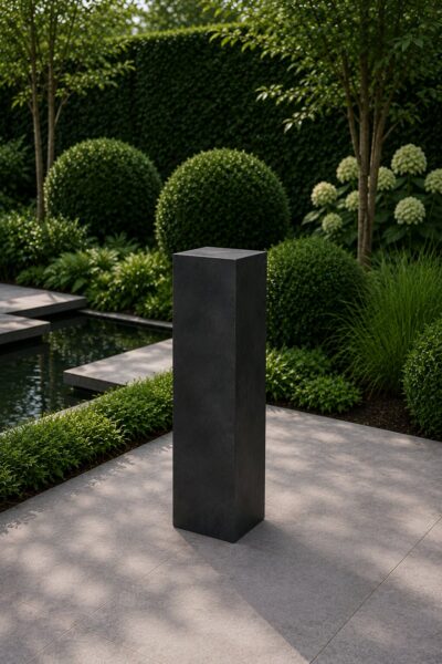 Sokkel / Zuil – Zwart – Light Cement – 65x20x20 cm