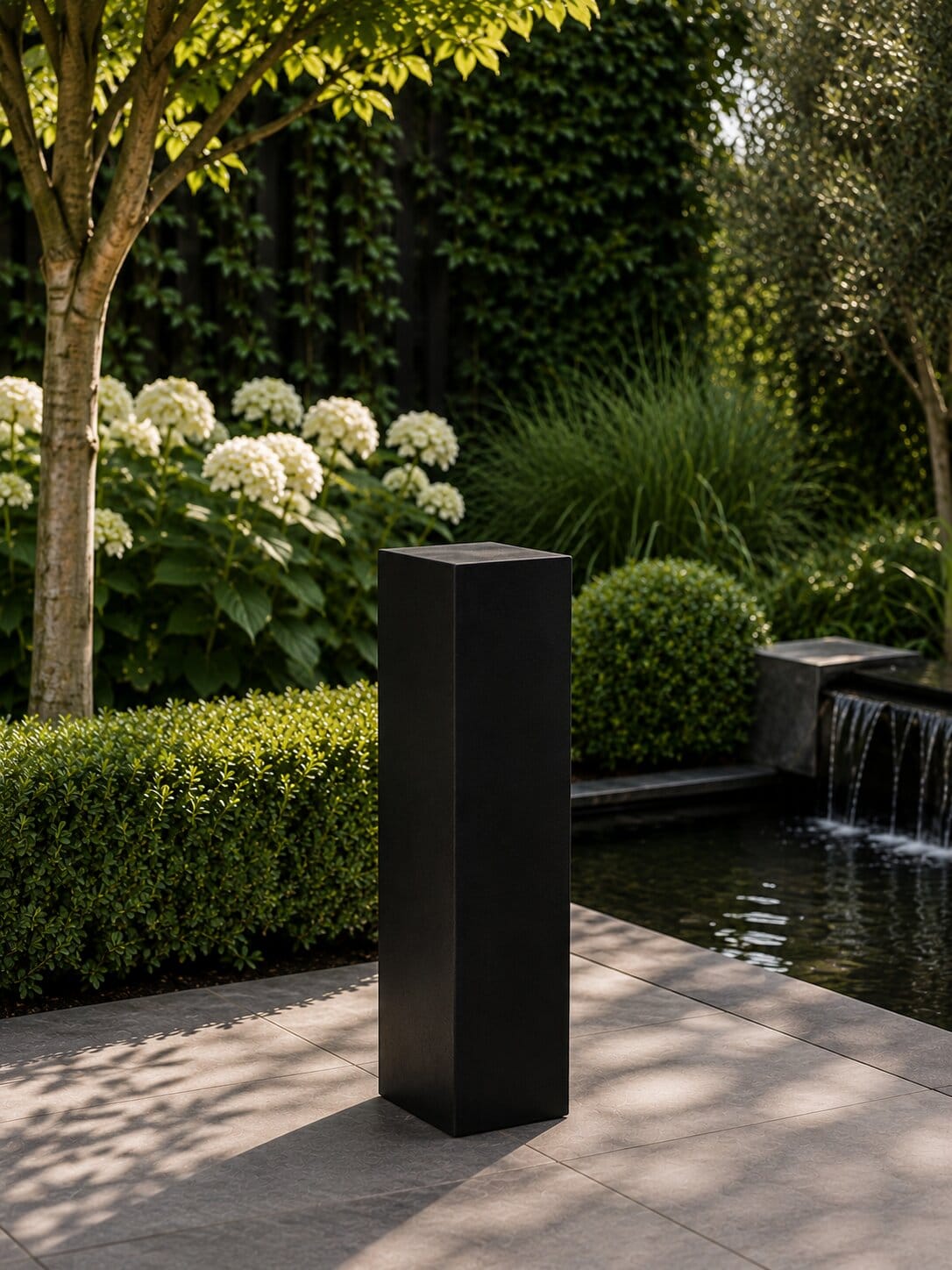 Sokkel / Zuil - Zwart - Light Cement - 80x20x20 cm