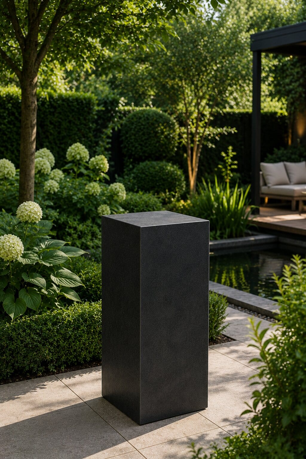 Sokkel / Zuil - Zwart - Light Cement - 80x40x40 cm