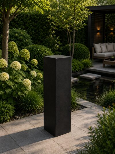 Sokkel / Zuil – Zwart – Light Cement – 90x26x26 cm