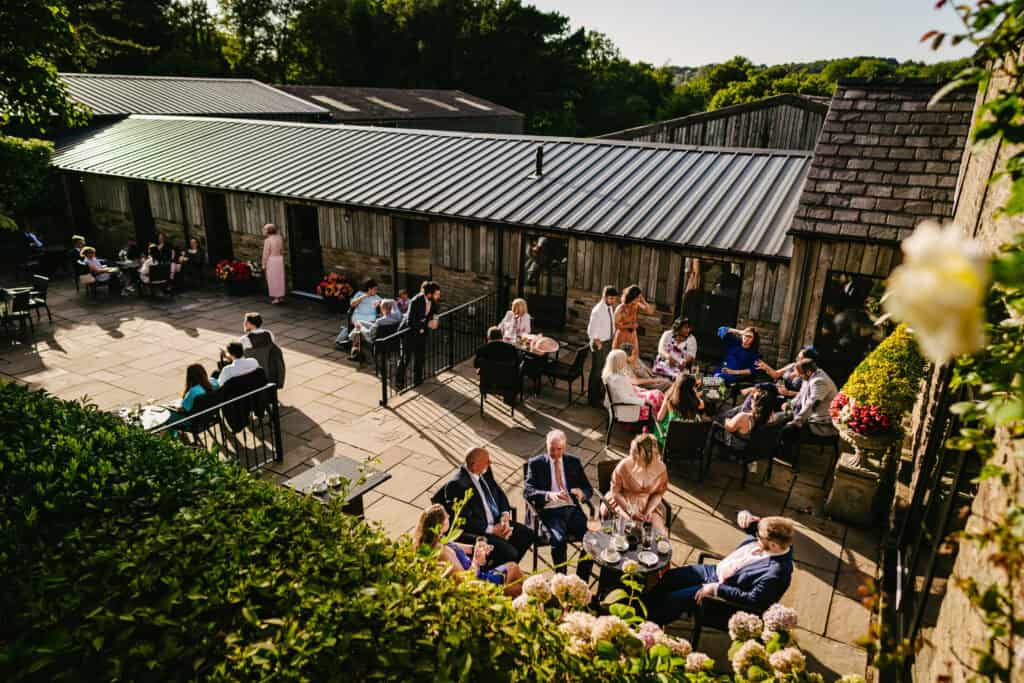 Outdoor drinks reception