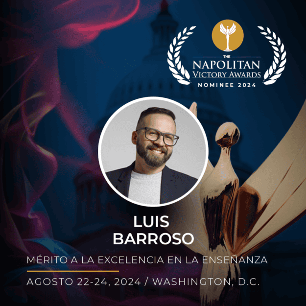 Luis Barroso Denis nominado en la categoría al mérito a la excelencia en la enseñanza de los Napolitan Victory Awards 2024