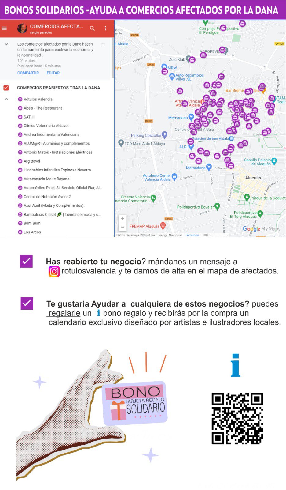 Rótulos Valencia lanza Bonos Tarjeta Regalo para apoyar a comercios afectados por la DANA
