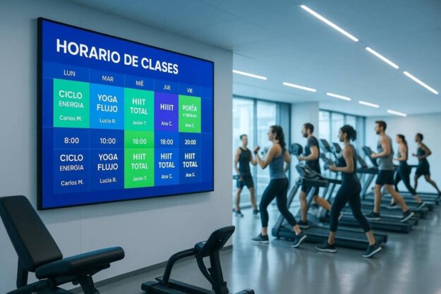 Tendencia de Fitness Moderna: Señalización Digital para gimnasios que engancha a socios y visitantes