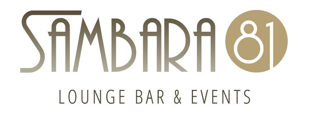 Logo for a lounge bar and events business with the name 'Samba 81' and the subtitle 'Lounge Bar & Events'