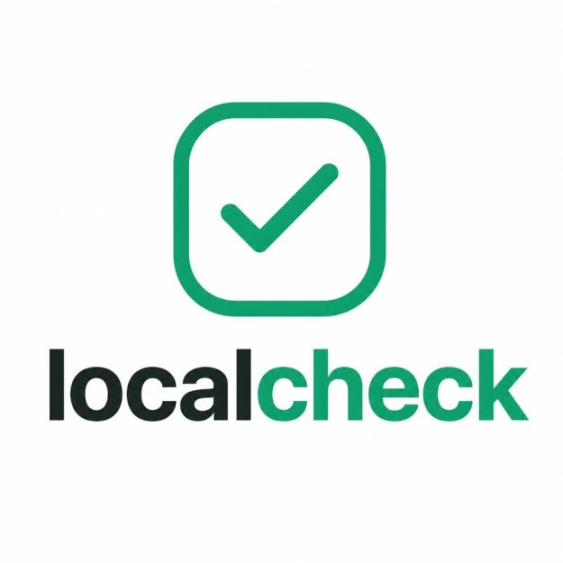 LocalCheck logo: green rounded-square with a checkmark above the word 'localcheck'.
