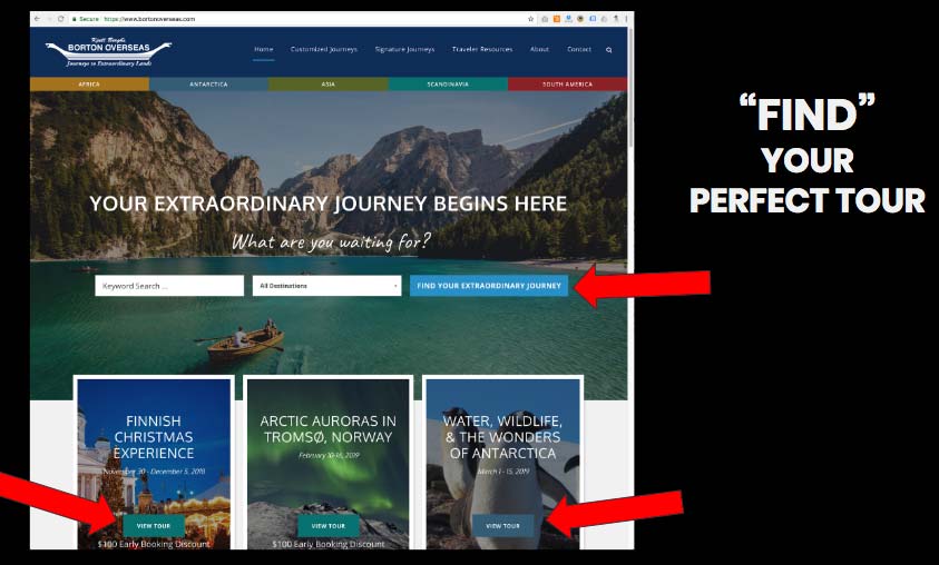 Borton Overseas Website With The Keyword "Find" Pointed Out