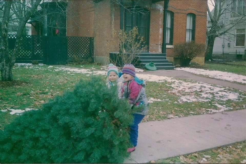 christmas traditions, dragging and xmas tree