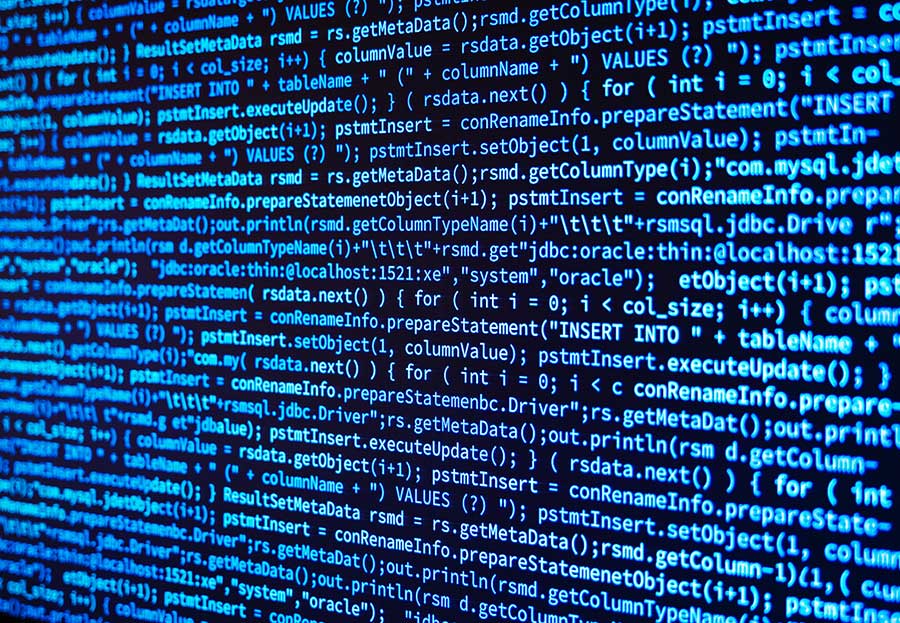 Code on a black screen.