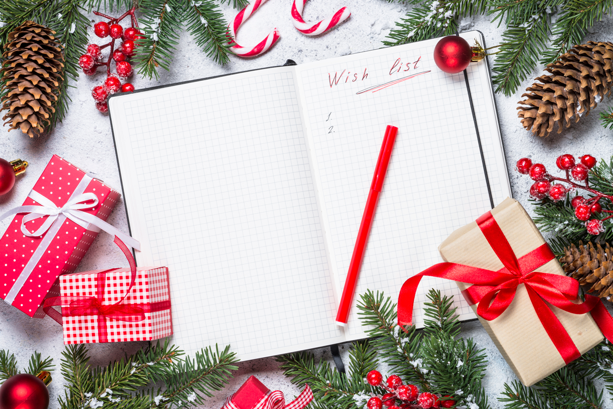 Wish List For Christmas With Christmas Decorations