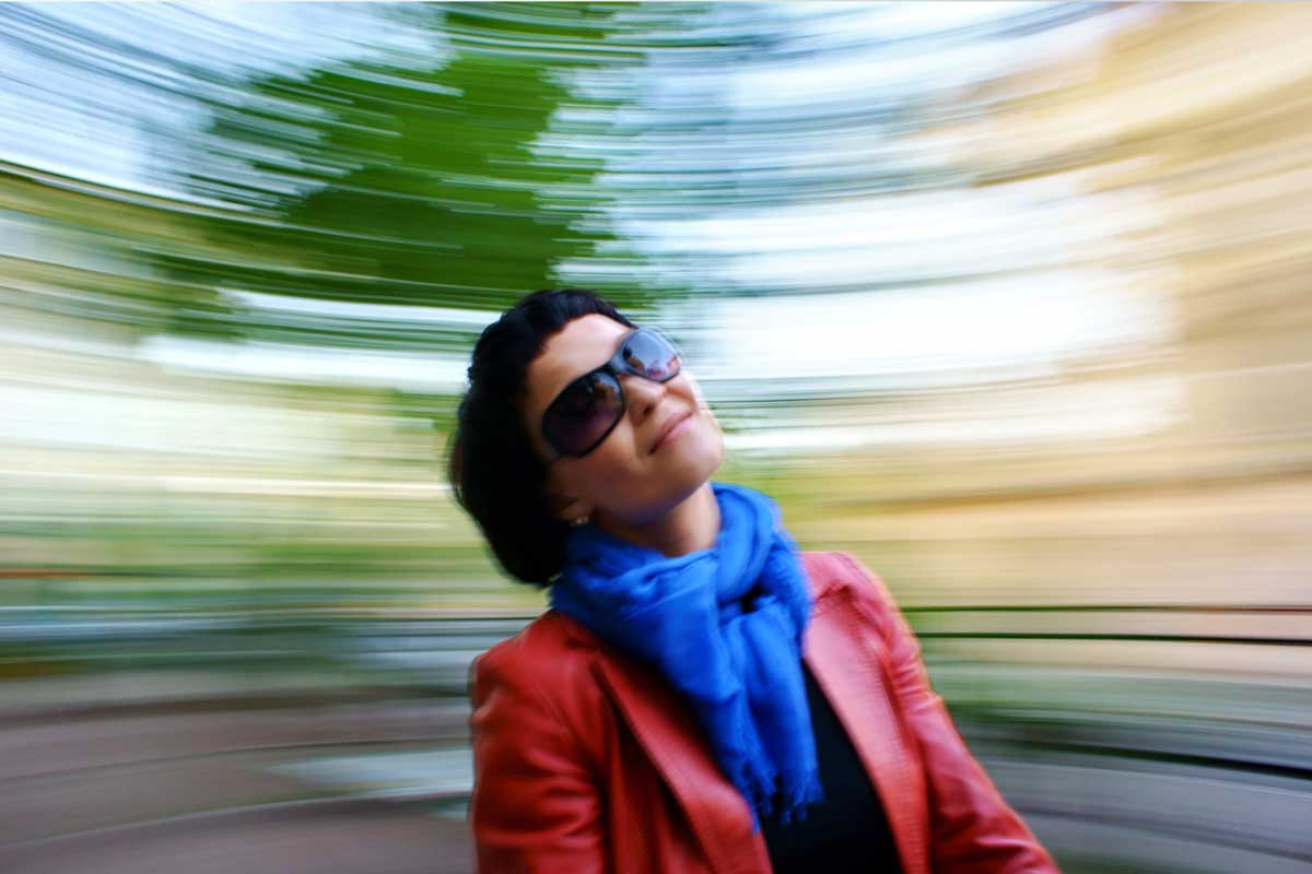 Woman on a carousel. Get off the image carousels