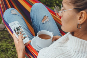 Millennial Trendy Blogger Woman Check Social Media 2022 03 07 02 21 13 Utc