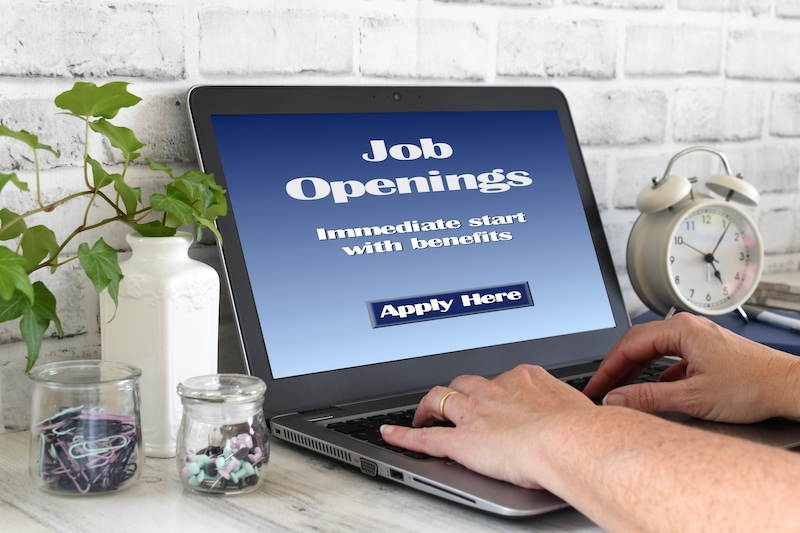 Female Typing On Laptop Computer With Job Openings 2022 11 14 04 05 33 Utc