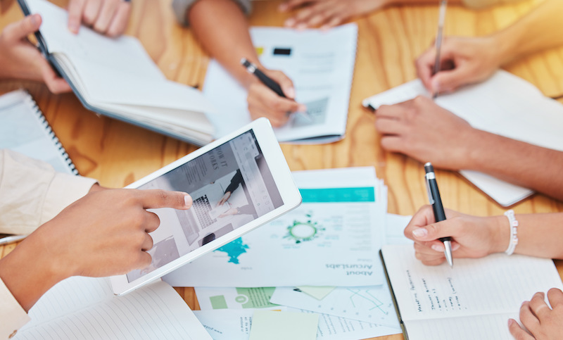 Marketing Or Advertising Team With A Tablet Planni 2022 12 07 21 43 46 Utc