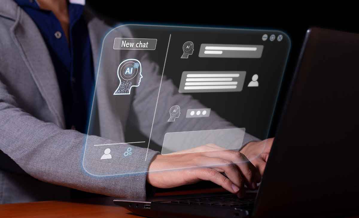 A Man Chats With An Artificial Intelligence Chat Bot
