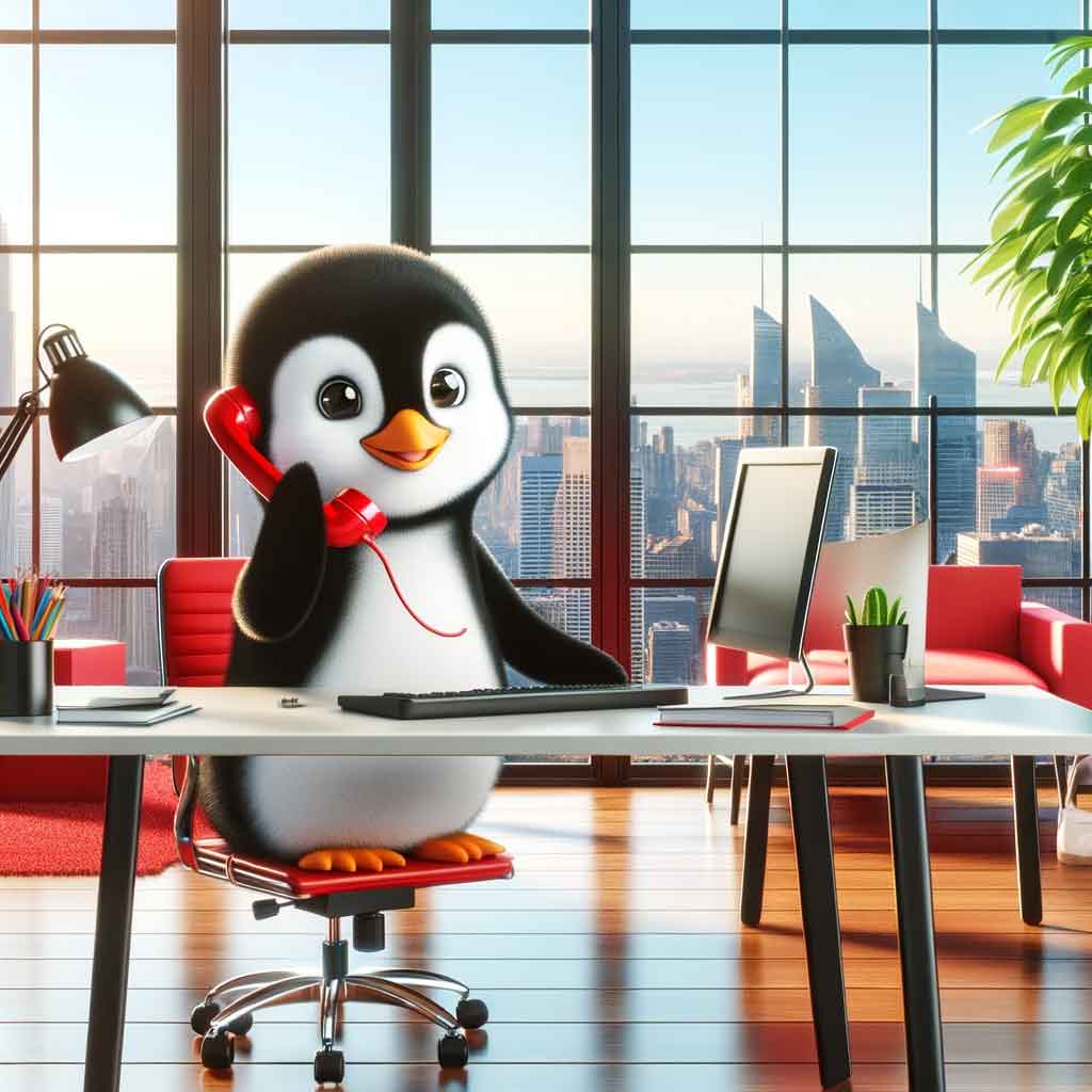 Ai Penguin On Phone
