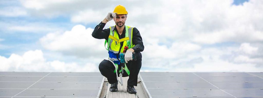 Contractor On Commercial Roof