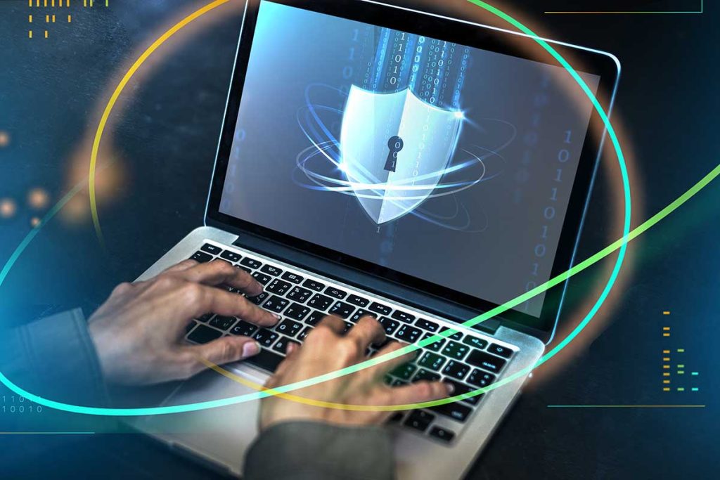 Computer With Lock Depciting Cybersecurity