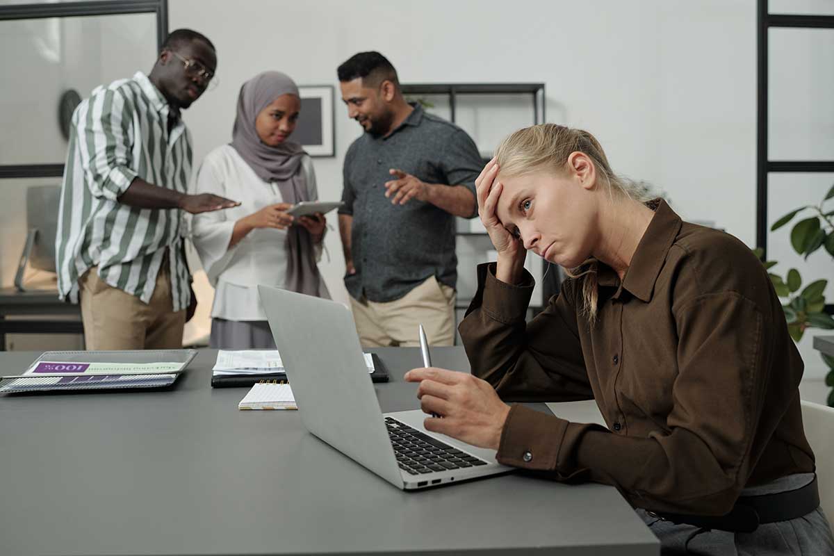 Business Woman Bored At Computer