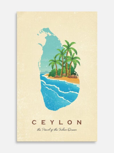 Ceylon Map with Palms