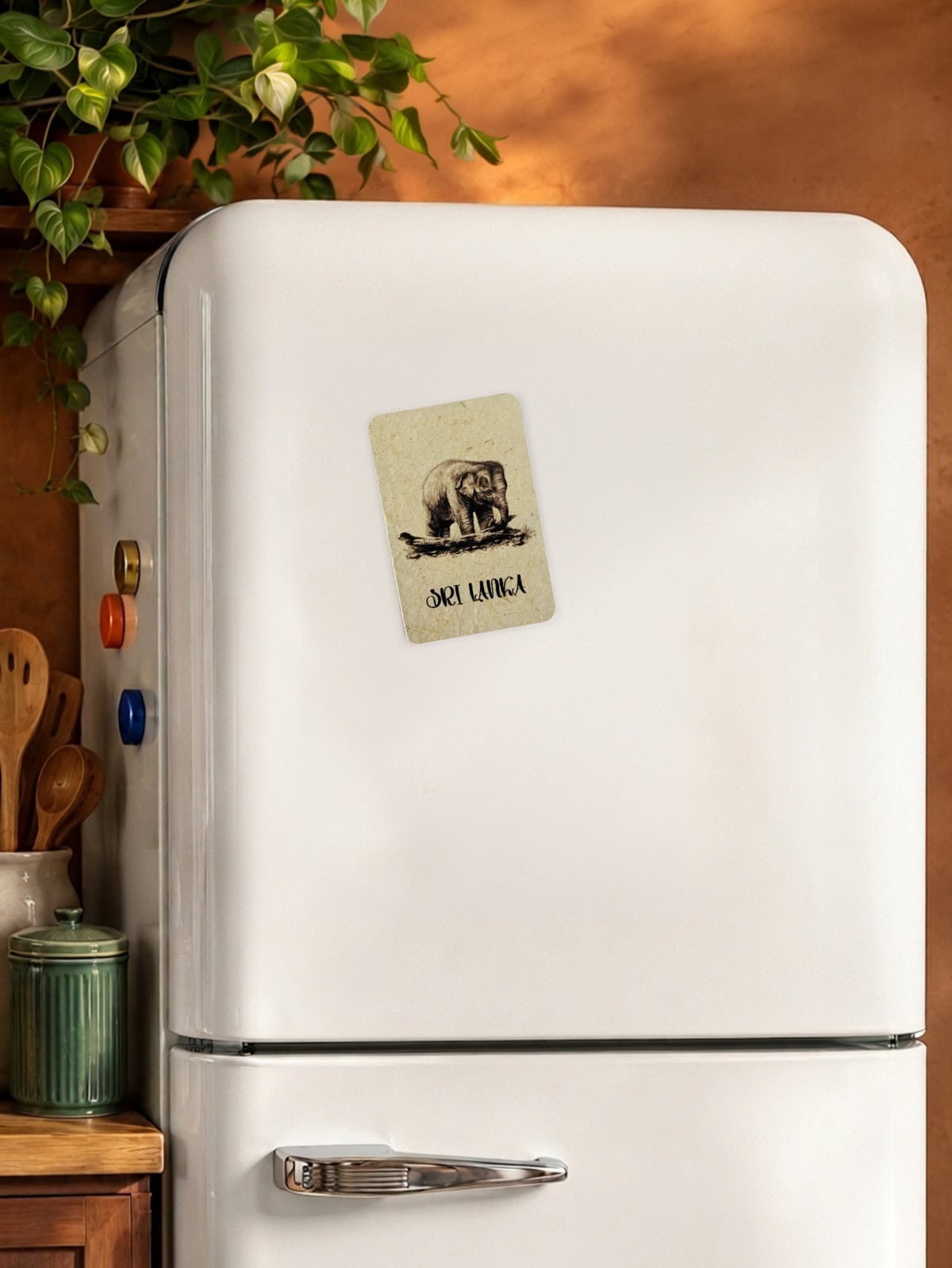 Baby Elephant Mana Grass Fridge Magnet - Image 2